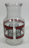 Vintage 1970s Godfather's Pizza Coca-Cola Coke Soda Pop Red Black Stained Glass Style Carafe Juice Decanter