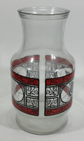 Vintage 1970s Godfather's Pizza Coca-Cola Coke Soda Pop Red Black Stained Glass Style Carafe Juice Decanter