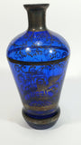 Antique 19th Century Cobalt Blue Decanter set with Decorative Silver Motif