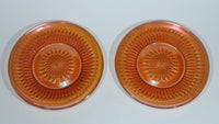 Very Beautiful Pair of Vintage Iridescent Orange Carnival Glass Plates