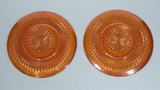 Very Beautiful Pair of Vintage Iridescent Orange Carnival Glass Plates