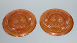 Very Beautiful Pair of Vintage Iridescent Orange Carnival Glass Plates