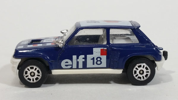 Vintage 1984 Corgi Renault 5 Turbo Elf Blue and White Die Cast Toy Car Vehicle