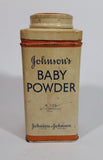 Vintage Johnson's Baby Powder Active Ingredient Talc 9 Ozs. Tin Container Johnson & Johnson Empty