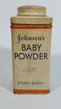 Vintage Johnson's Baby Powder Active Ingredient Talc 9 Ozs. Tin Container Johnson & Johnson Empty