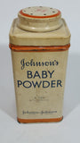 Vintage Johnson's Baby Powder Active Ingredient Talc 9 Ozs. Tin Container Johnson & Johnson Empty