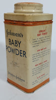 Vintage Johnson's Baby Powder Active Ingredient Talc 9 Ozs. Tin Container Johnson & Johnson Empty