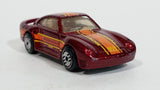 1988 Hot Wheels Porsche 959 Dark Red Die Cast Toy Race Car Vehicle