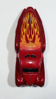 2004 Hot Wheels Crooze Ooz Coupe Red with Flames Die Cast Toy Car Vehicle