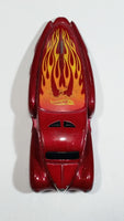 2004 Hot Wheels Crooze Ooz Coupe Red with Flames Die Cast Toy Car Vehicle