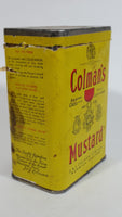 Vintage Colman's Mustard Bull's Head Yellow Tin Spice Container 8 oz Colman Foods of Norwich England - Treasure Valley Antiques & Collectibles