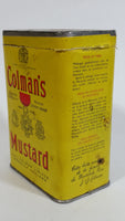 Vintage Colman's Mustard Bull's Head Yellow Tin Spice Container 8 oz Colman Foods of Norwich England - Treasure Valley Antiques & Collectibles