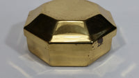 1970s Brass Octagon Shaped Trinket Box Red felt-lined - Treasure Valley Antiques & Collectibles