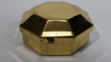 1970s Brass Octagon Shaped Trinket Box Red felt-lined - Treasure Valley Antiques & Collectibles