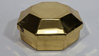 1970s Brass Octagon Shaped Trinket Box Red felt-lined - Treasure Valley Antiques & Collectibles