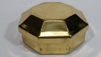 1970s Brass Octagon Shaped Trinket Box Red felt-lined - Treasure Valley Antiques & Collectibles