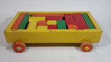 Vintage Wood Block Wagon with Blocks - Treasure Valley Antiques & Collectibles