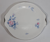 1950s Royal Albert Sorrento Light Pink Blue Flower Pattern Bone China Cake Serving Platter