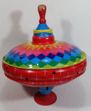 Vintage Automatic LBZ Rainbow Choral Top Spinning Metal Top - Treasure Valley Antiques & Collectibles