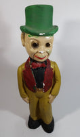 Antique 1940s Charlie McCarthy Ventriloquist Top Hat Man Chalkware Decor 16" Tall