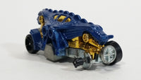 2010 Hot Wheels Race World Underground Double Demon Dinosaur Dark Blue Die Cast Toy Car Vehicle