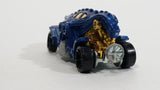 2010 Hot Wheels Race World Underground Double Demon Dinosaur Dark Blue Die Cast Toy Car Vehicle - Treasure Valley Antiques & Collectibles