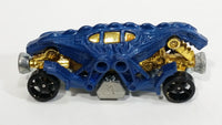 2010 Hot Wheels Race World Underground Double Demon Dinosaur Dark Blue Die Cast Toy Car Vehicle - Treasure Valley Antiques & Collectibles