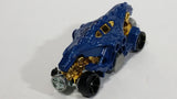 2010 Hot Wheels Race World Underground Double Demon Dinosaur Dark Blue Die Cast Toy Car Vehicle - Treasure Valley Antiques & Collectibles