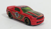 2016 Hot Wheels Art Cars Custom '07 Ford Mustang Red Die Cast Toy Muscle Car Vehicle - Treasure Valley Antiques & Collectibles