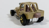 2010 Hot Wheels Race World Jungle Custom '42 Jeep CJ-2A Beige Tan Die Cast Toy Car Vehicle