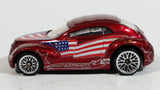 2002 Hot Wheels Star Spangled Chrysler Pronto Red USA Flag Draped Die Cast Toy Car Vehicle