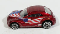 2002 Hot Wheels Star Spangled Chrysler Pronto Red USA Flag Draped Die Cast Toy Car Vehicle