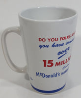 Rare Vintage McDonald's Custom Built Hamburgers 15 Million White Ceramic Coffee Mug Collectible