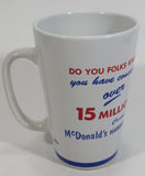 Rare Vintage McDonald's Custom Built Hamburgers 15 Million White Ceramic Coffee Mug Collectible