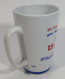 Rare Vintage McDonald's Custom Built Hamburgers 15 Million White Ceramic Coffee Mug Collectible