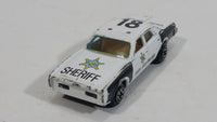 1980s Yatming Dodge Monaco Sheriff Highway Patrol 18 Police Cop White Black Die Cast Toy Car Emergency Rescue Vehicle - Treasure Valley Antiques & Collectibles