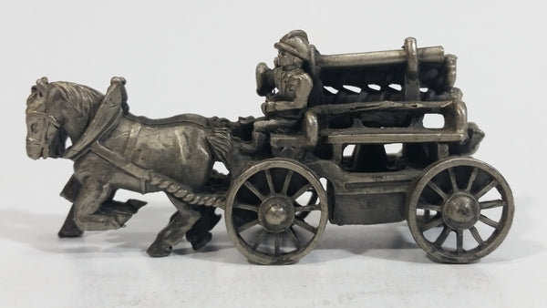 Vintage Highly Detailed Horse Drawn Fire Truck Metal Ornamental Decoration - Treasure Valley Antiques & Collectibles