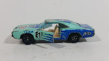 Vintage Yatming Dodge Charger Teal Blue #81 Auto Team No. 1081 Die Cast Toy Car Vehicle with Opening Doors - Made in Hong Kong