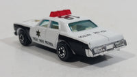 1980s Yatming Dodge Monaco Sheriff Highway Patrol 18 Police Cop White Black Die Cast Toy Car Emergency Rescue Vehicle - Treasure Valley Antiques & Collectibles