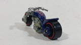 2008 Hot Wheels Customizers Corner Shop Blast Lane Motorcycle Dark Metalflake Blue Die Cast Toy Motorbike Vehicle - Treasure Valley Antiques & Collectibles