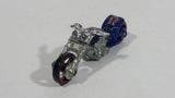 2008 Hot Wheels Customizers Corner Shop Blast Lane Motorcycle Dark Metalflake Blue Die Cast Toy Motorbike Vehicle - Treasure Valley Antiques & Collectibles