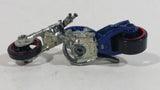 2008 Hot Wheels Customizers Corner Shop Blast Lane Motorcycle Dark Metalflake Blue Die Cast Toy Motorbike Vehicle - Treasure Valley Antiques & Collectibles