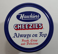 HTF Hawkins Cheezies Corn Snacks "Always on Top" Fresh, Crisp, and Delicious Limited Edition Tin Metal Canister