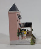 2002 Baileys By The Sea Series #4 / 4 Miniature Pink House Building Resin Decorations - Limited Edition - Treasure Valley Antiques & Collectibles