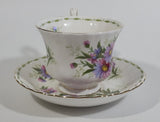 Vintage 1970s Royal Albert Flower of the Month Series September Michaelmas Daisy Bone China Tea Cup & Saucer Set