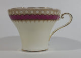 Antique c. 1934 Aynsley Bone China Maroon Red and Gold Floral Tea Cup & Saucer Set - Rare Mixed Flower Pattern