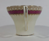 Antique c. 1934 Aynsley Bone China Maroon Red and Gold Floral Tea Cup & Saucer Set - Rare Mixed Flower Pattern