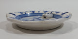 Vintage Very Cute Delfts Blue Hand Painted Windmill Decor Ceramic Ash Tray with Tiny Shoe Clogs Attached