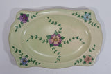 Beautiful 1954 Johnson Bros. Hand Painted Victorian Pattern Light Green with Pink, Purple, Blue Flowers Fine China Serving Platter - Signed J. Greenhow