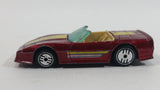 1989 Hot Wheels Speed Fleet Custom Corvette Convertible Dark Red Die Cast Toy Car Vehicle